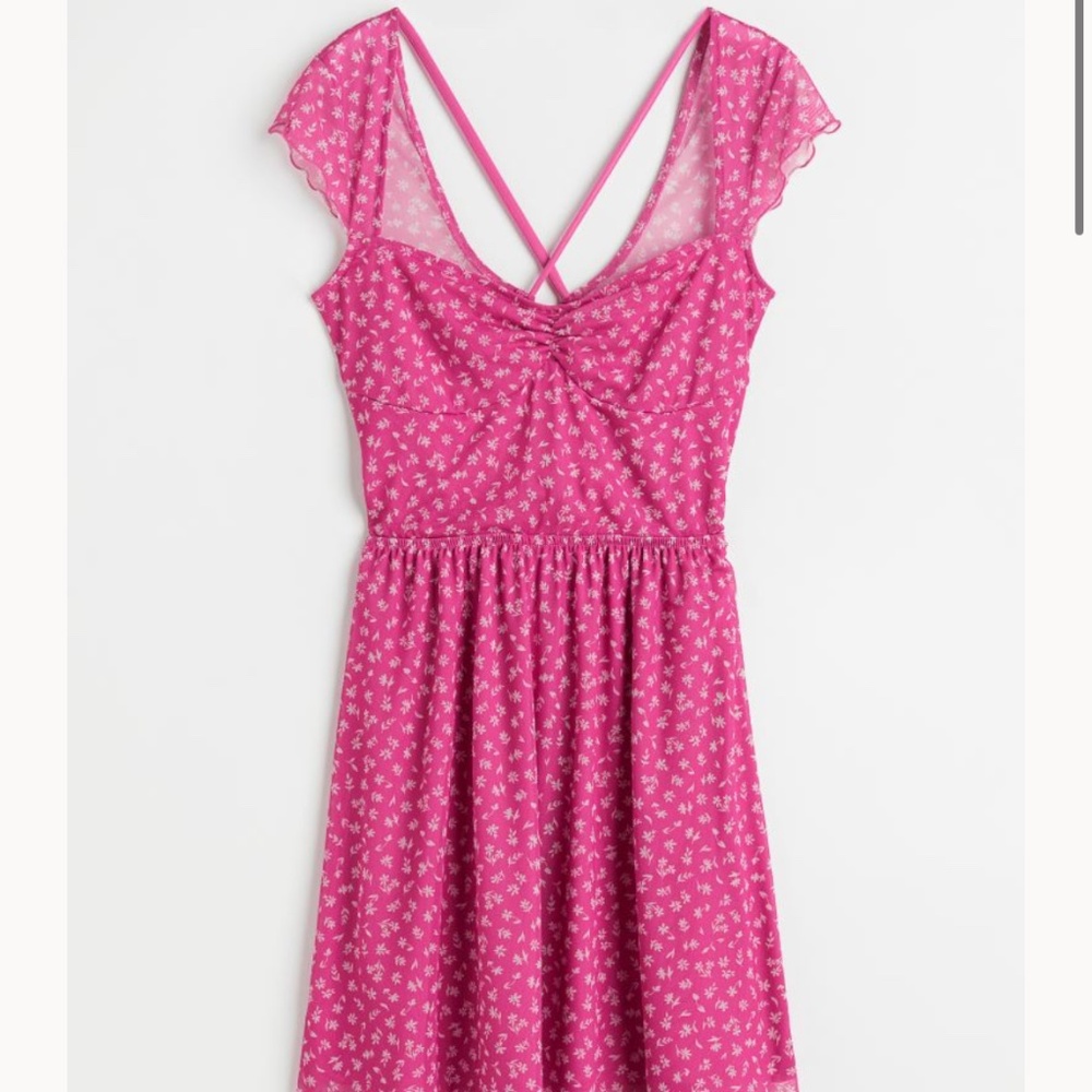 Pink Floral smock dress